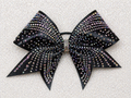Black Rhinestone Cheer Bow - Aurora Sparkle